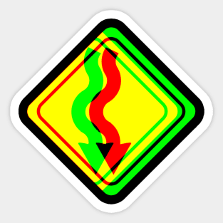 Winding Road Psychedelic Road Sign Sticker